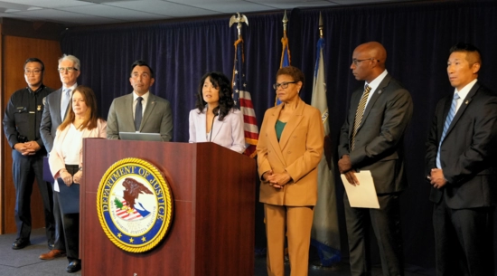 Chief of Staff Joanne Kim at a Press Conference
